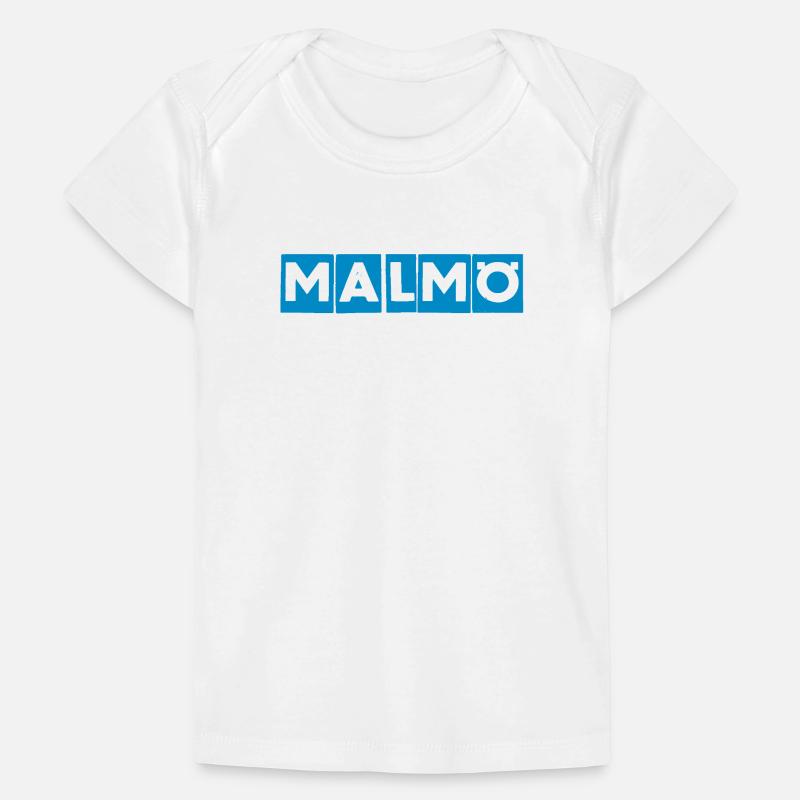 Malmö – Conception de texte bleu T-shirt Premium bébé bio