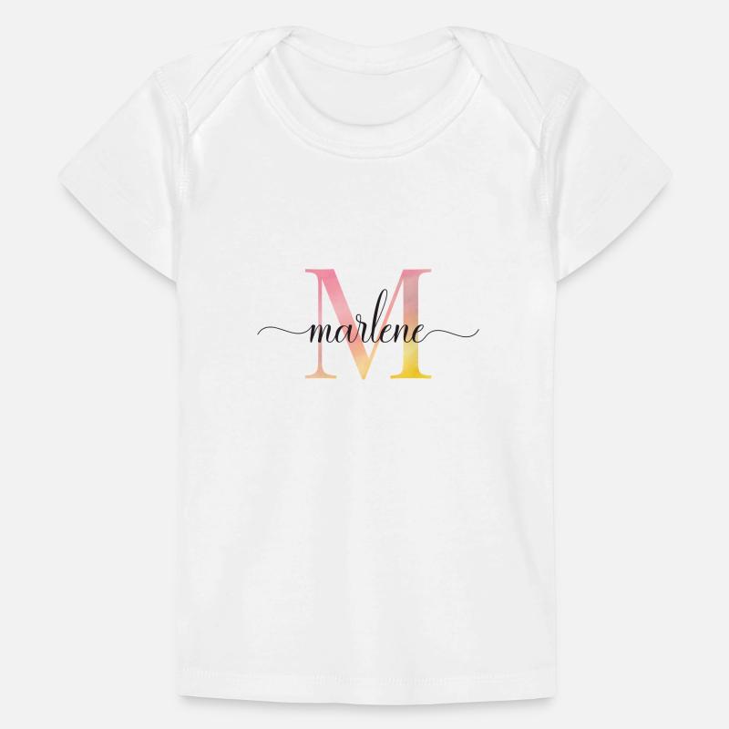M | Monogramme | Nom | Marlene | Aquarelle T-shirt Premium bébé bio