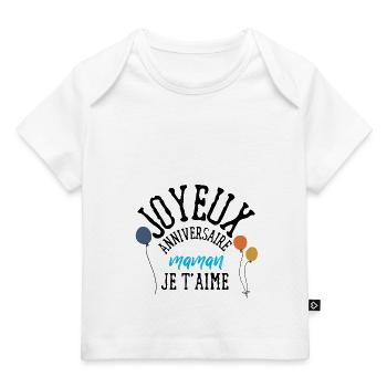 Joyeux anniversaire maman - T-shirt Premium bébé bio - blanc - Devant