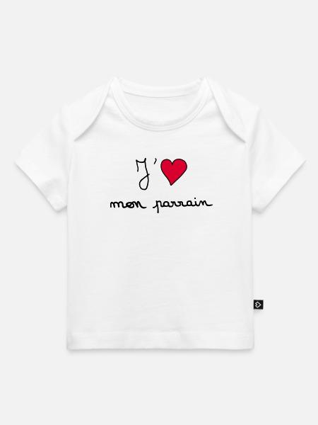 J'aime mon parrain - T-shirt Premium bébé bio - blanc