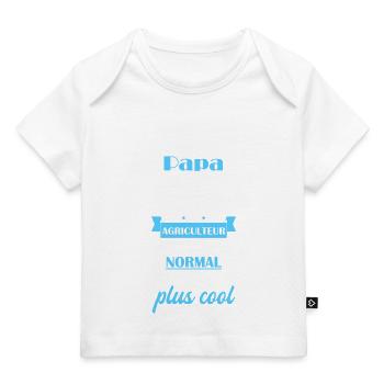 J'ai un papa agriculteur, cadeau de naissance - T-shirt Premium bébé bio - blanc - Devant