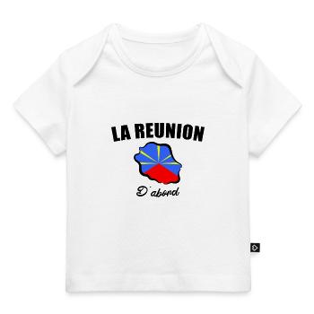 La Réunion D'abord - Ile De La Réunion 974 - T-shirt Premium bébé bio - blanc - Devant
