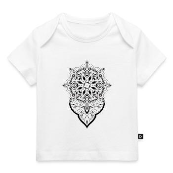 Mandala graphique dot work - T-shirt Premium bébé bio - blanc - Devant