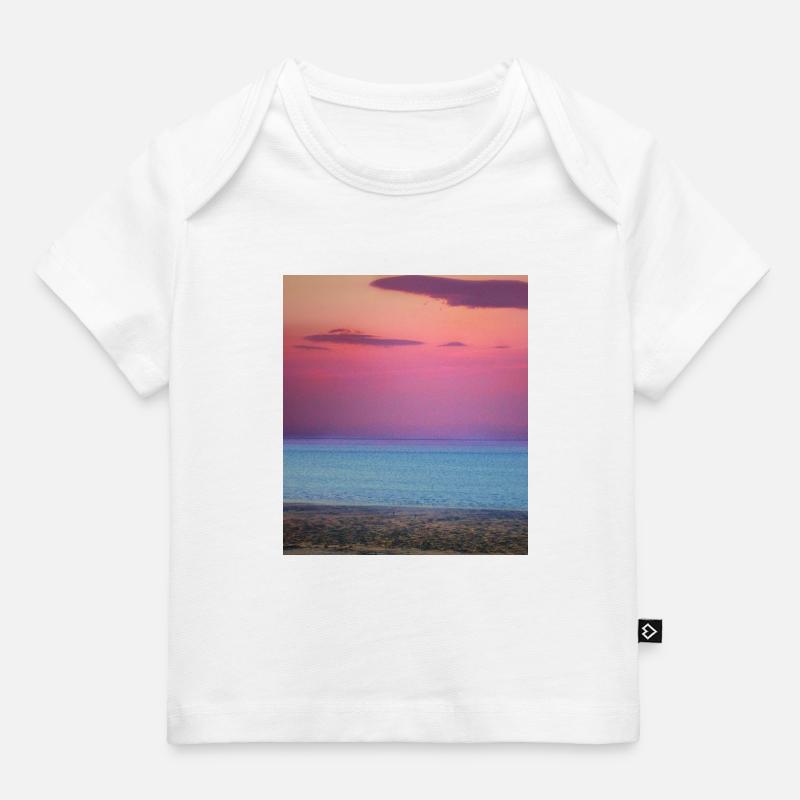 Plage Synthwave - T-shirt Premium bébé bio - blanc