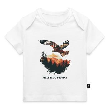 Preserrve & Protect Milan Rouge Oiseau de Proie - T-shirt Premium bébé bio - blanc - Devant