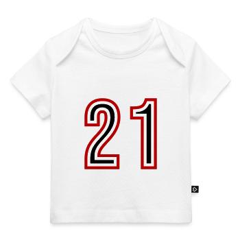 21 Number Years Jersey - Baby Premium Organic T-shirt - white - Front