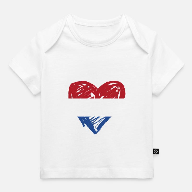 Pays-Bas Coeur - T-shirt Premium bébé bio - blanc