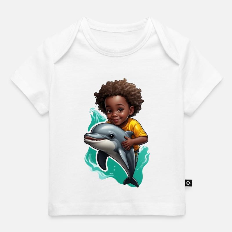 Kid Dolphins Dolphin amant idée cadeau - T-shirt Premium bébé bio - blanc