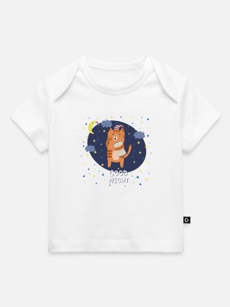 Good Night / Cat - Baby Premium Organic T-shirt - white