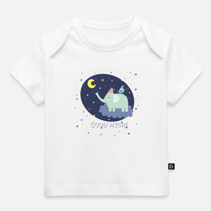 Bonne Nuit / Petit éléphant - T-shirt Premium bébé bio - blanc