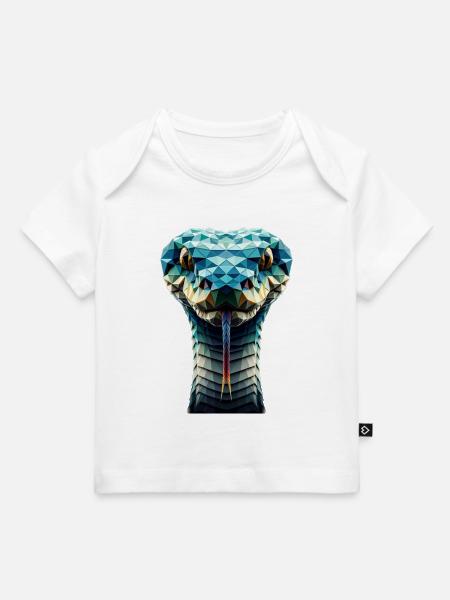 Schlange im Polygon-Stil - Baby Premium Organic T-Shirt - Weiß