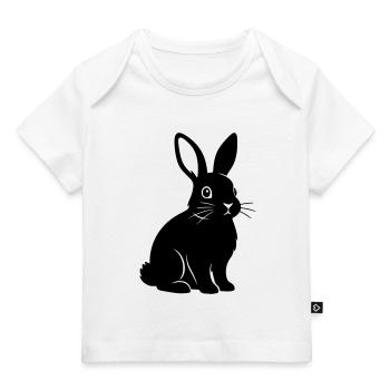 Bunny Rabbit Silhouette Black Vector - Baby Premium Organic T-shirt - white - Front