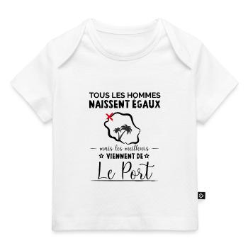 Les Meilleurs Viennent De Le Port De La Réunion. - T-shirt Premium bébé bio - blanc - Devant