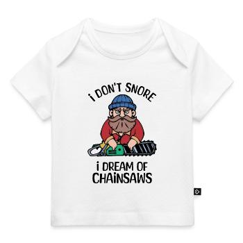 Scie à bois tronçonneuse bûcheron Woodland - T-shirt Premium bébé bio - blanc - Devant