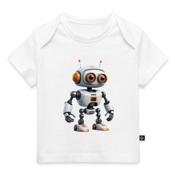 Petit robot explorateur - T-shirt Premium bébé bio - blanc - Devant