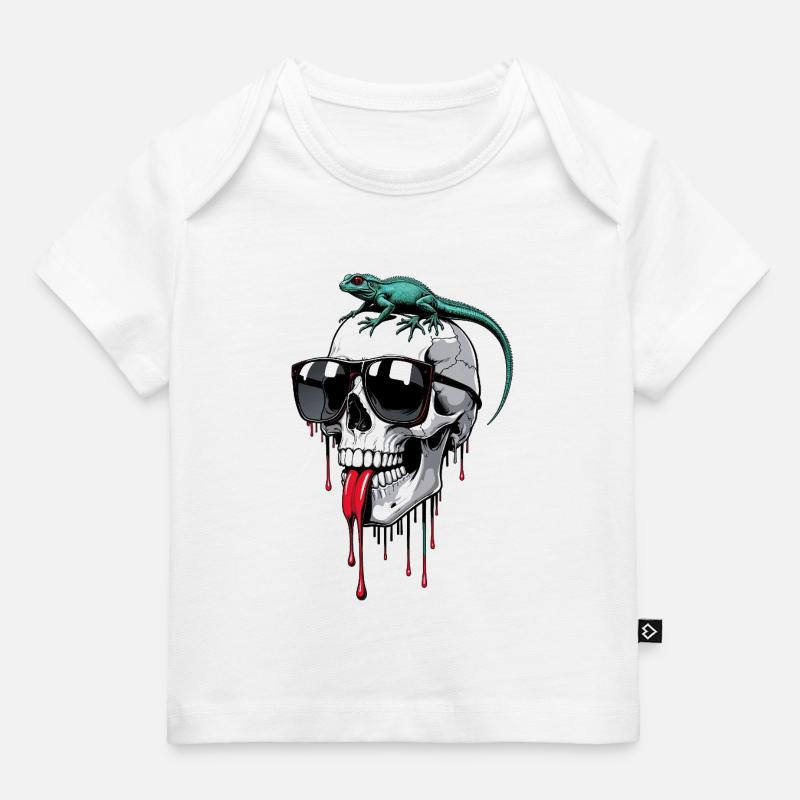 Crâne glacé avec lézard - T-shirt Premium bébé bio - blanc