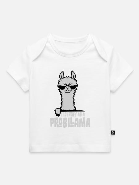 I Identify As A Probllama Cool Lama Problem Spruch - Baby Premium Organic T-shirt - white