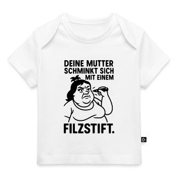 deine mutter witz filzstift schminken - Baby Premium Organic T-Shirt - Weiß - Vorne