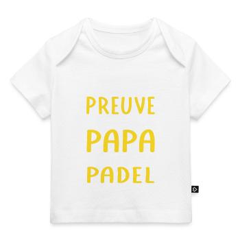 Mon papa ne fait pas que jouer au padel - T-shirt Premium bébé bio - blanc - Devant
