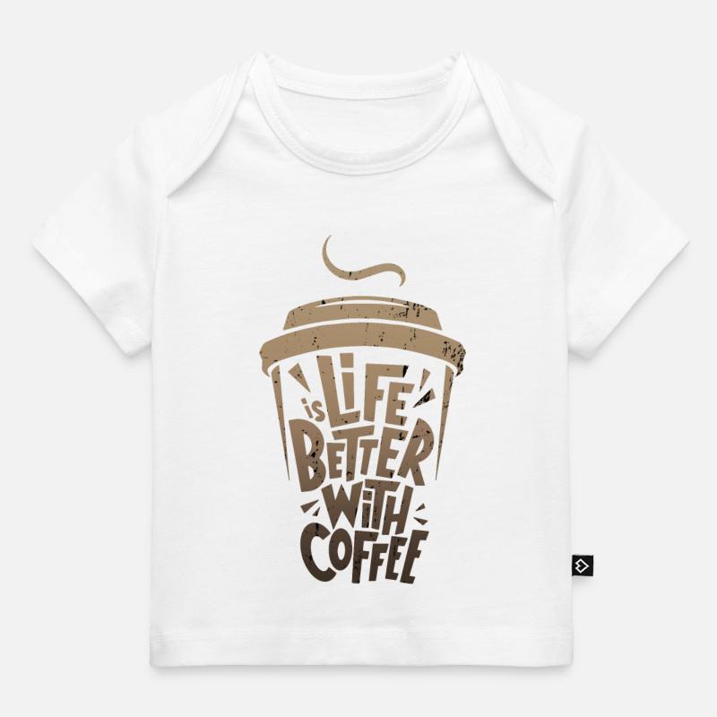 la vie est meilleure avec le café - T-shirt Premium bébé bio - blanc