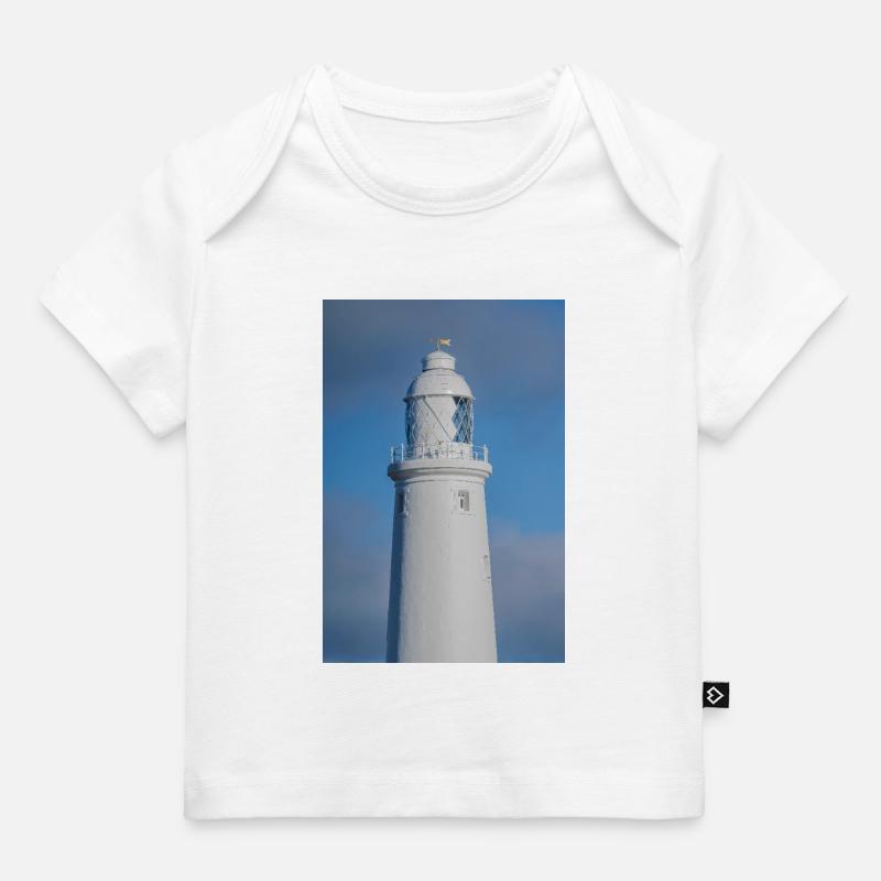 Phare de St Marys en gros plan - T-shirt Premium bébé bio - blanc