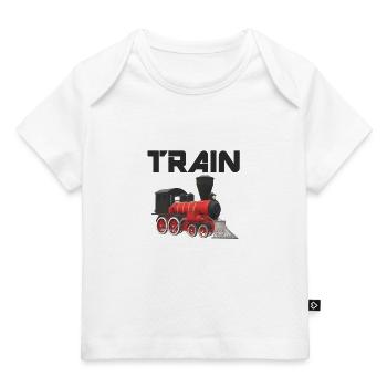 Zug Dampflok Eisenbahn Gleis Modelleisenbahn - Baby Premium Organic T-Shirt - Weiß - Vorne