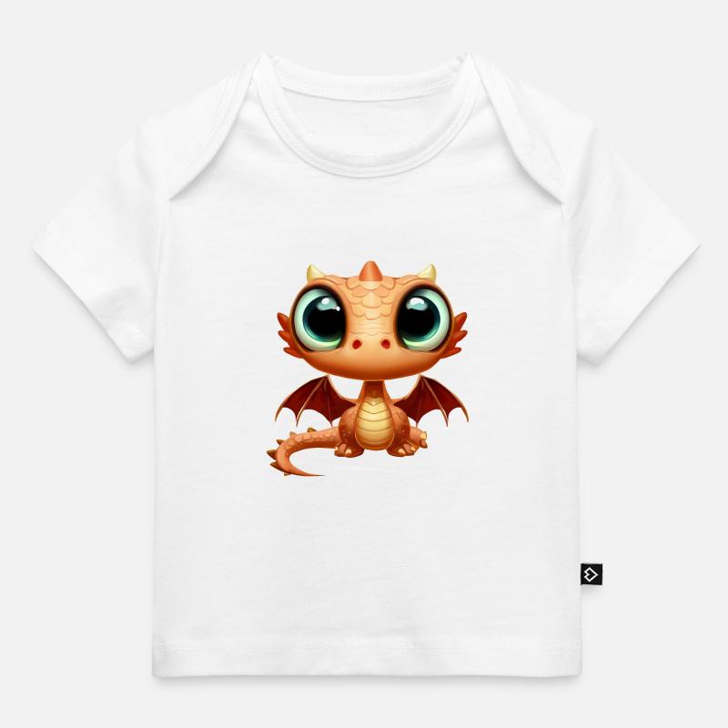 Dragon aux grands yeux - T-shirt Premium bébé bio - blanc