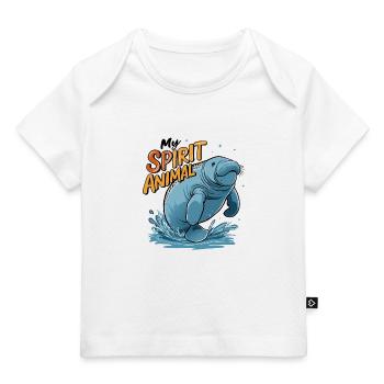 Dugong Mon Animal Spirituel J’Adore Lamantins - T-shirt Premium bébé bio - blanc - Devant