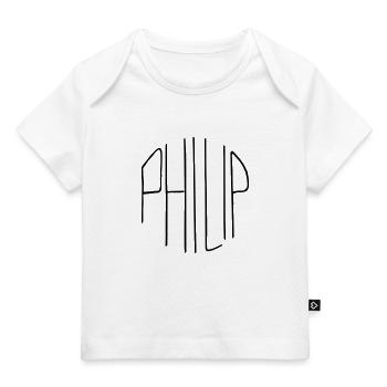 Philip - Baby Premium Organic T-Shirt - Weiß - Vorne