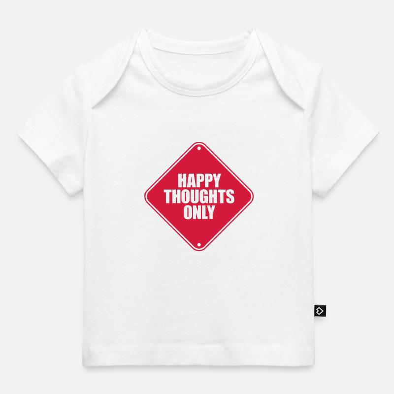 happy thoughts only caution note shield zone g - Baby Premium Organic T-shirt - white
