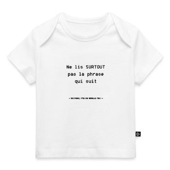Rebelle Phrase Drole - T-shirt Premium bébé bio - blanc - Devant