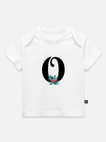 Buchstabe O Blüte - Baby Premium Organic T-Shirt - Weiß
