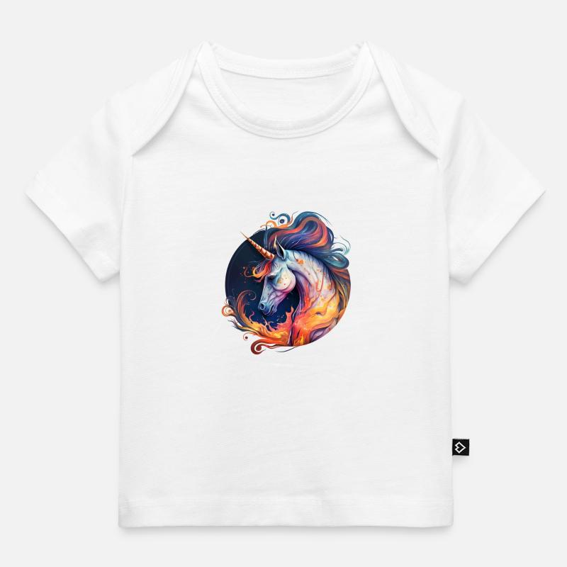 licorne fire - T-shirt Premium bébé bio - blanc