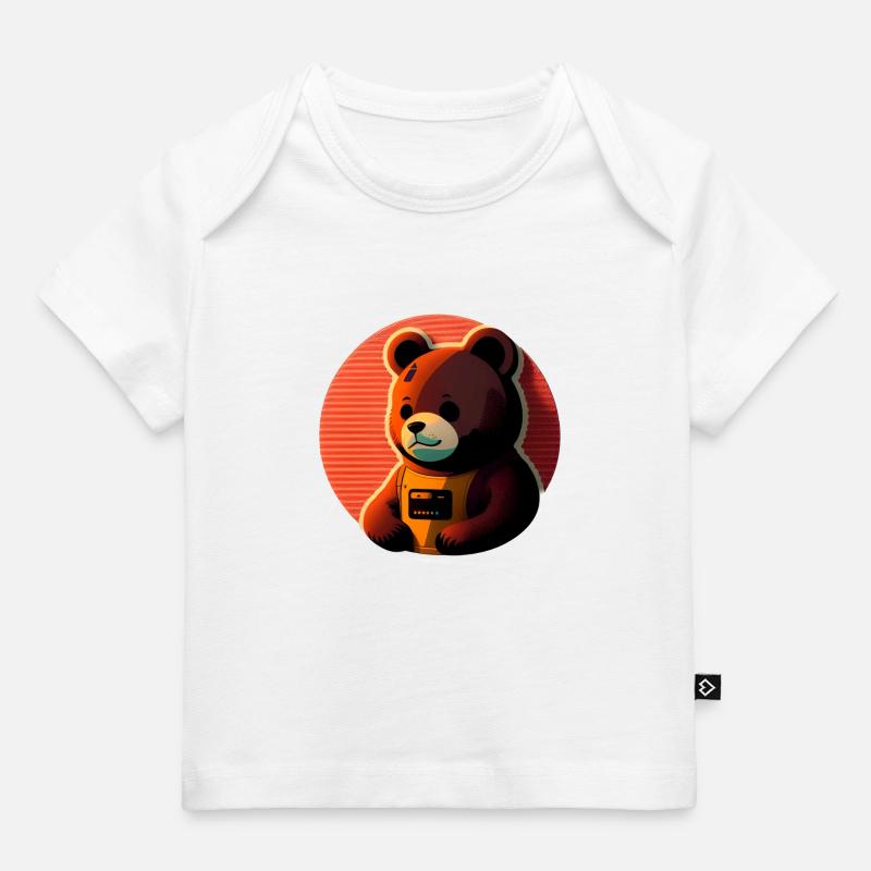 Dessin animé Ours - T-shirt Premium bébé bio - blanc
