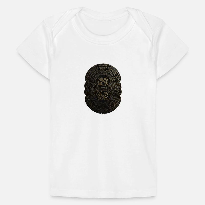 Maya Schwarz-Gold-Monogramm Baby Premium Organic T-Shirt