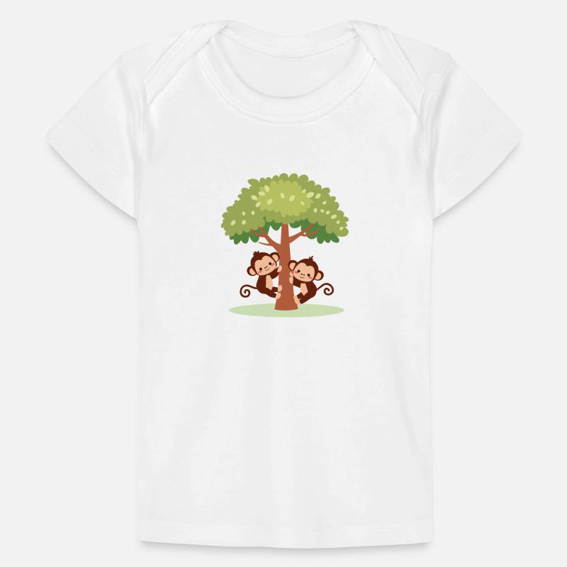 Süße Äffchen klettern auf einen Baum Baby Premium Organic T-Shirt