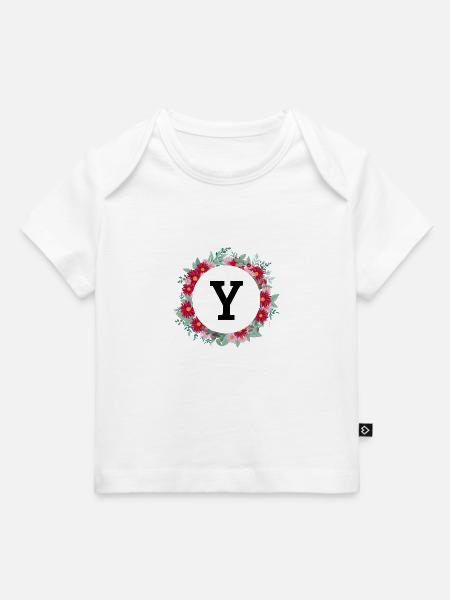 Buchstabe y Blumenkrone - Baby Premium Organic T-Shirt - Weiß