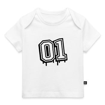 01 eins nummer 1 - Baby Premium Organic T-Shirt - Weiß - Vorne