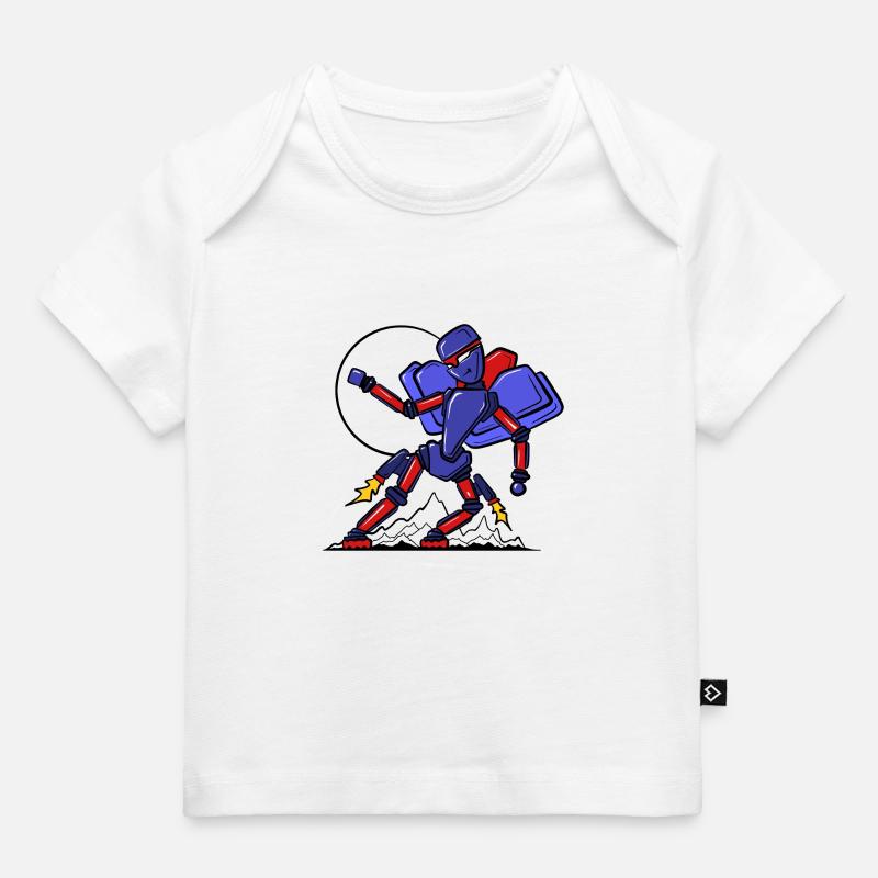 Robot en déplacement - T-shirt Premium bébé bio - blanc