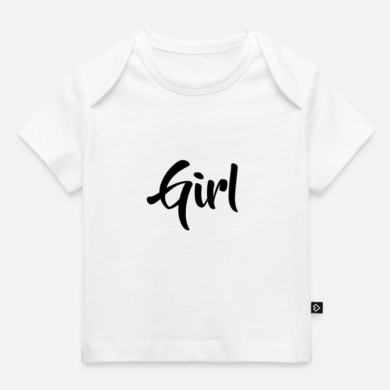 Fille - Lettrage - T-shirt Premium bébé bio - blanc