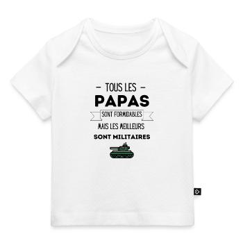 Papa militaires - T-shirt Premium bébé bio - blanc - Devant
