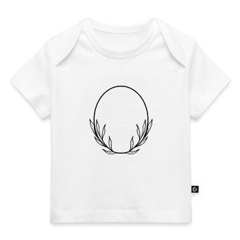 Couronne florale boho feuille de saule - T-shirt Premium bébé bio - blanc - Devant