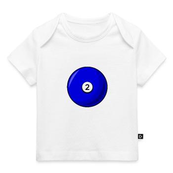 Billardkugel 2 blau Billard zwei - Baby Premium Organic T-Shirt - Weiß - Vorne