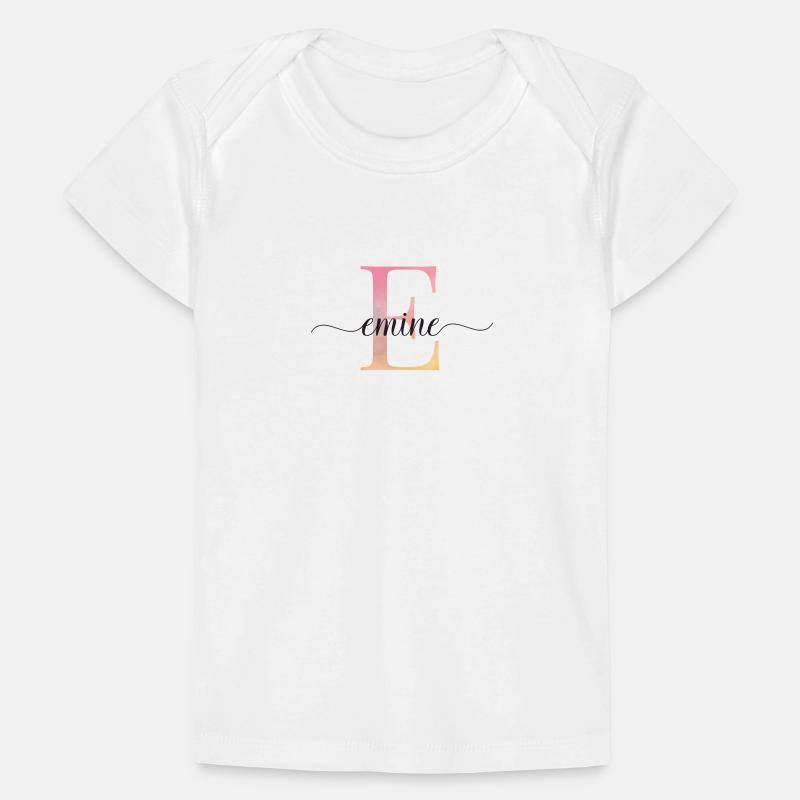 E| Monogramme | Nom | Emine |Aquarelle T-shirt Premium bébé bio