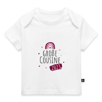 Große Cousine 2023 Regenbogen - Baby Premium Organic T-Shirt - Weiß - Vorne