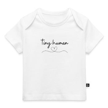 Gift for birth "tiny human" - Baby Premium Organic T-shirt - white - Front