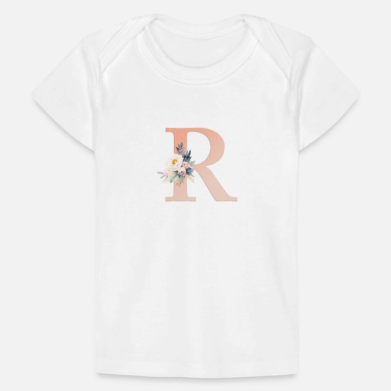 R Monogramm , Floral, Boho Baby Premium Organic T-Shirt