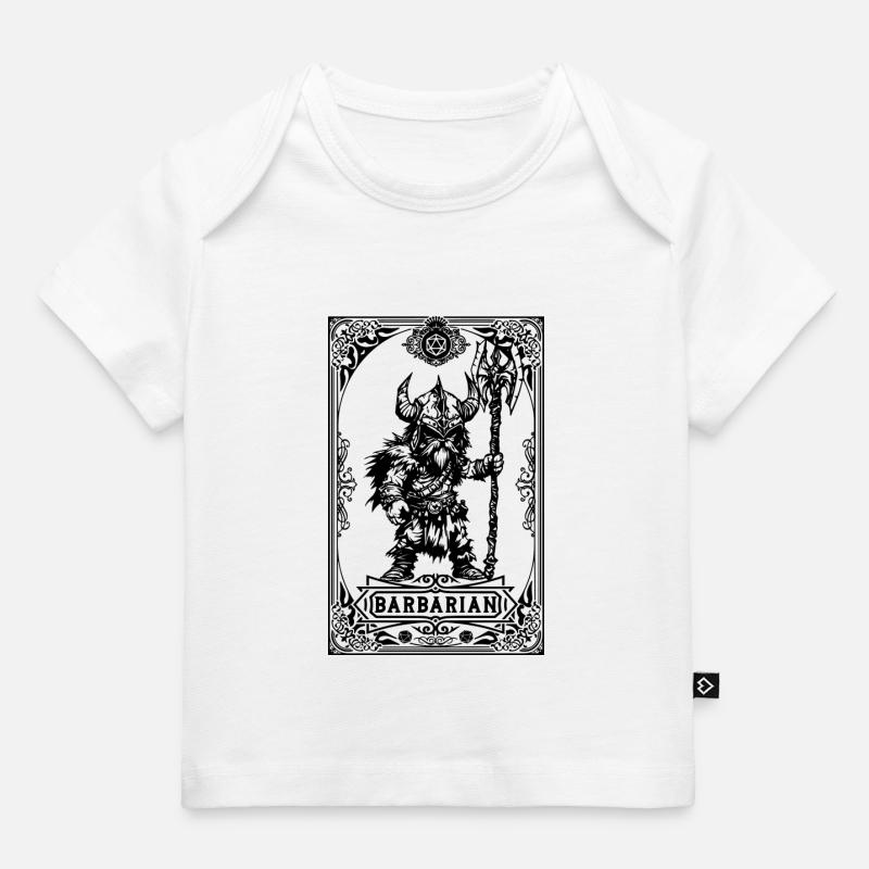 Barbarian RPG Tarot Card chibi - T-shirt Premium bébé bio - blanc
