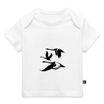 Elegante Höckerschwan Schwarm Schwanenvögel - Baby Premium Organic T-Shirt - Weiß - Vorne