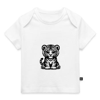 Pas de mignon bébé tigre enfants style chats - T-shirt Premium bébé bio - blanc - Devant